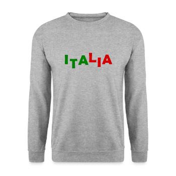 Italien flagge - Unisex Pullover - Weißgrau meliert - Vorne - Alina (178cm) & Michal (187cm)