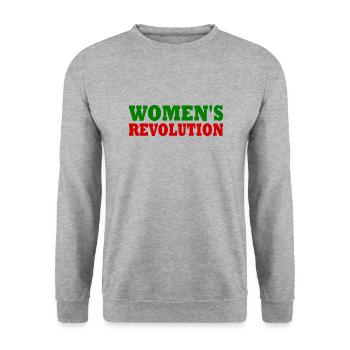 Womens revolution - Unisex Pullover - Weißgrau meliert - Vorne - Alina (178cm) & Michal (187cm)