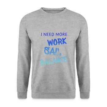 i need more work sail balance - Unisex Pullover - Weißgrau meliert - Vorne - Alina (178cm) & Michal (187cm)