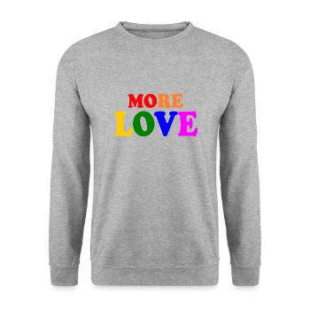 More love - Unisex Pullover - Weißgrau meliert - Vorne - Alina (178cm) & Michal (187cm)