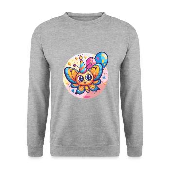 Papillon Anniversaire BD - Sweat-shirt Unisexe - gris chiné - Devant - Alina (178cm) & Michal (187cm)