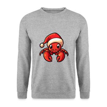 Hummer Krebs Weihnachten Niedlich - Unisex Pullover - Weißgrau meliert - Vorne - Alina (178cm) & Michal (187cm)