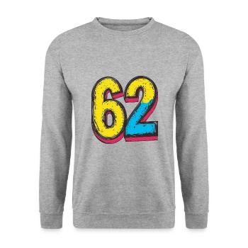 62 Symbole numérique - Sweat-shirt Unisexe - gris chiné - Devant - Alina (178cm) & Michal (187cm)