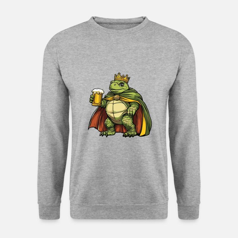 Schildkröte Bier Lustig - Unisex Pullover - Weißgrau meliert