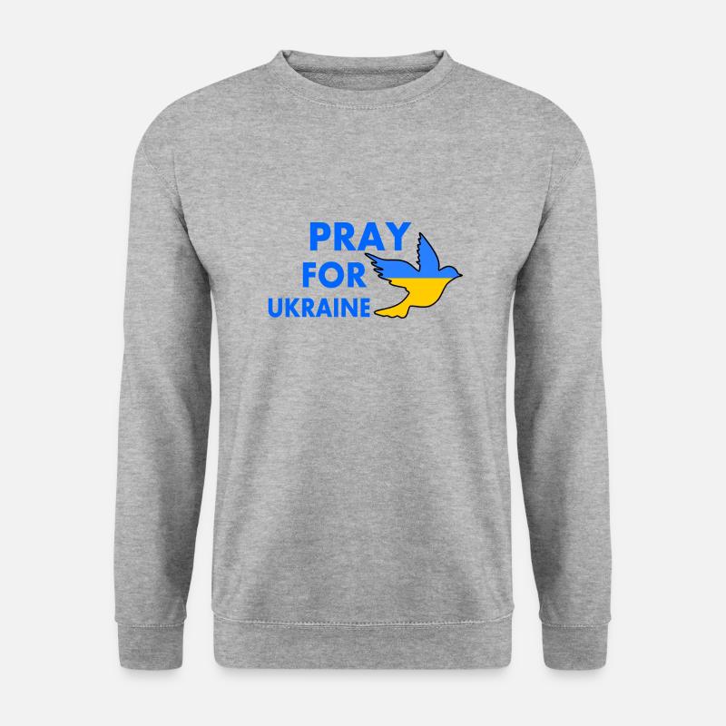 Ukraine - Unisex Pullover - Weißgrau meliert