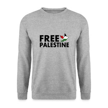Free palestine - Unisex Sweatshirt - salt & pepper - Front - Alina (178cm) & Michal (187cm)
