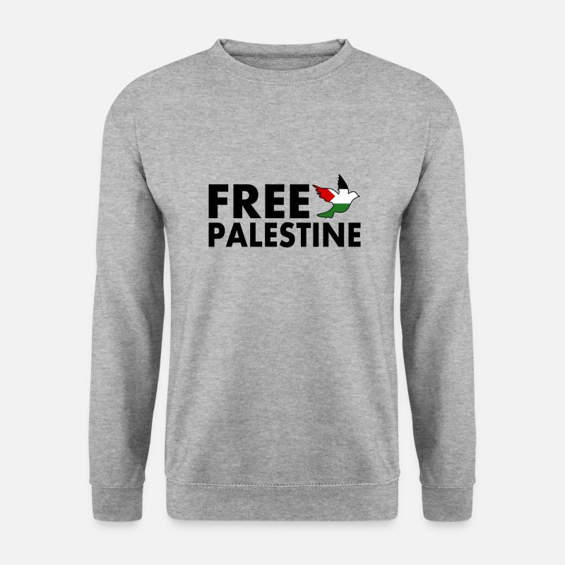 Free palestine - Unisex Pullover - Weißgrau meliert