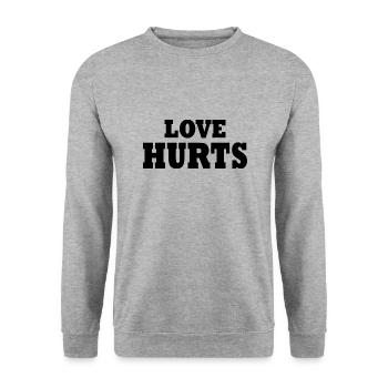Love hurts - Unisex Sweatshirt - salt & pepper - Front - Alina (178cm) & Michal (187cm)