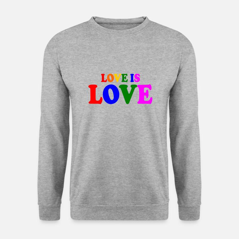 Love is love - Unisex Pullover - Weißgrau meliert