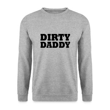 Dirty daddy - Unisex Pullover - Weißgrau meliert - Vorne - Alina (178cm) & Michal (187cm)