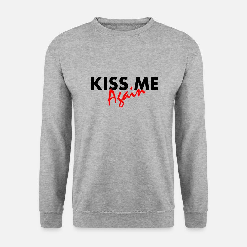 Kiss me again - Unisex Pullover - Weißgrau meliert