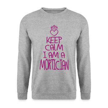 Keep Calm Undertaker - Unisex Sweatshirt - salt & pepper - Front - Alina (178cm) & Michal (187cm)