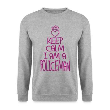 Keep Calm Policeman Cool Policeman Gift - Unisex Sweatshirt - salt & pepper - Front - Alina (178cm) & Michal (187cm)