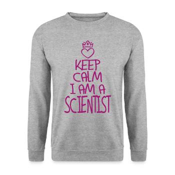 Scientifique Keep Calm - Sweat-shirt Unisexe - gris chiné - Devant - Alina (178cm) & Michal (187cm)