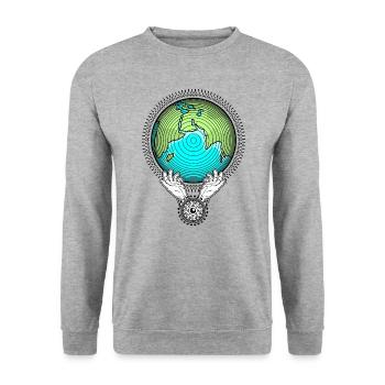 Sauver notre planète Terre Protection de la nature Protection de l’environnement - Sweat-shirt Unisexe - gris chiné - Devant - Alina (178cm) & Michal (187cm)
