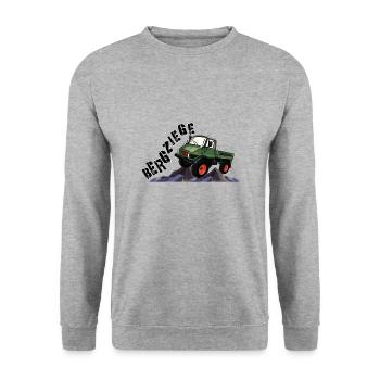 Chèvres de montagne - Unimog - Hors route - Oldtimer - Sweat-shirt Unisexe - gris chiné - Devant - Alina (178cm) & Michal (187cm)