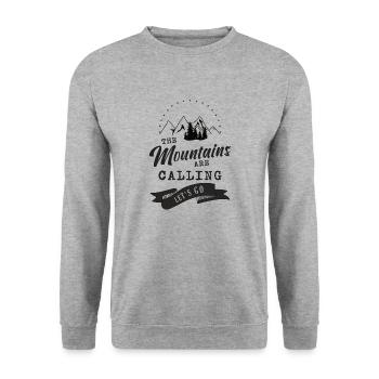 Les montagnes sont calling - Sweat-shirt Unisexe - gris chiné - Devant - Alina (178cm) & Michal (187cm)