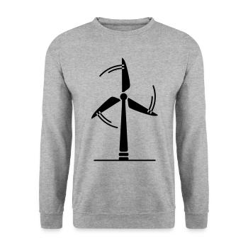 Wind turbine silhouette - Unisex Sweatshirt - salt & pepper - Front - Alina (178cm) & Michal (187cm)