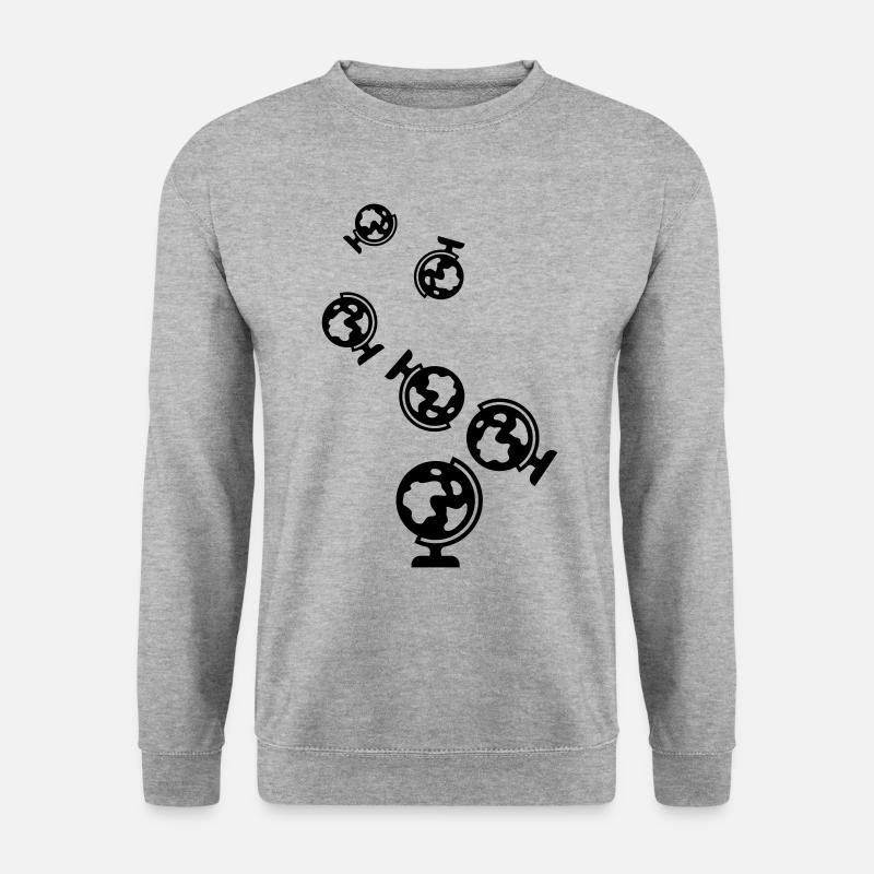 Globus symbol icon - Unisex Pullover - Weißgrau meliert