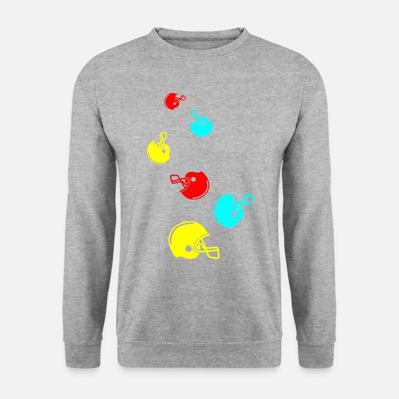 Football Helm icon - Unisex Pullover - Weißgrau meliert