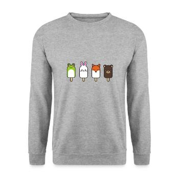 Ice cream with animal faces - Unisex Sweatshirt - salt & pepper - Front - Alina (178cm) & Michal (187cm)