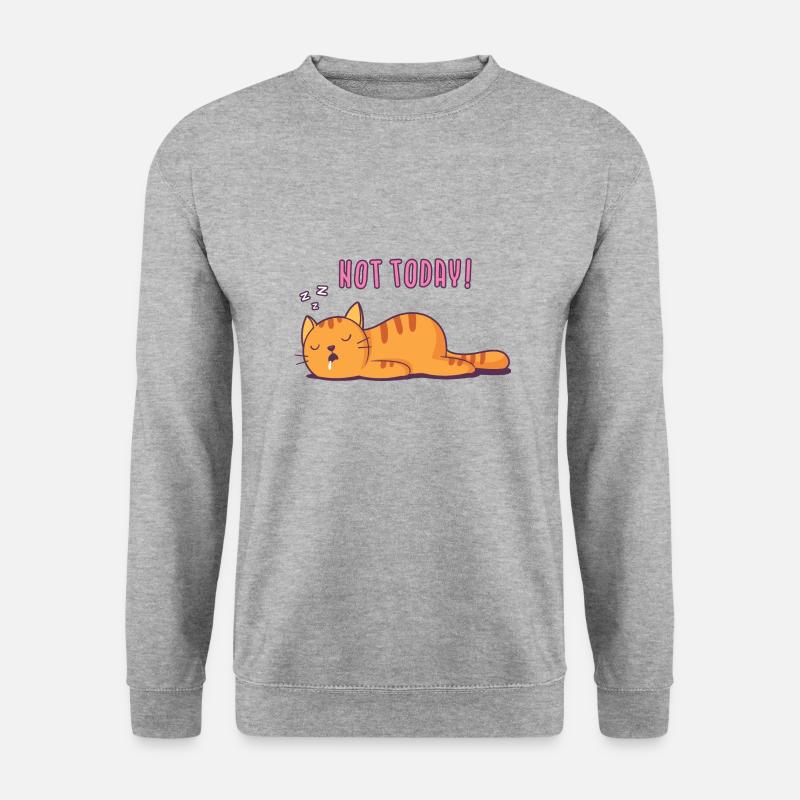 Faule Ingwerkatze - Unisex Pullover - Weißgrau meliert