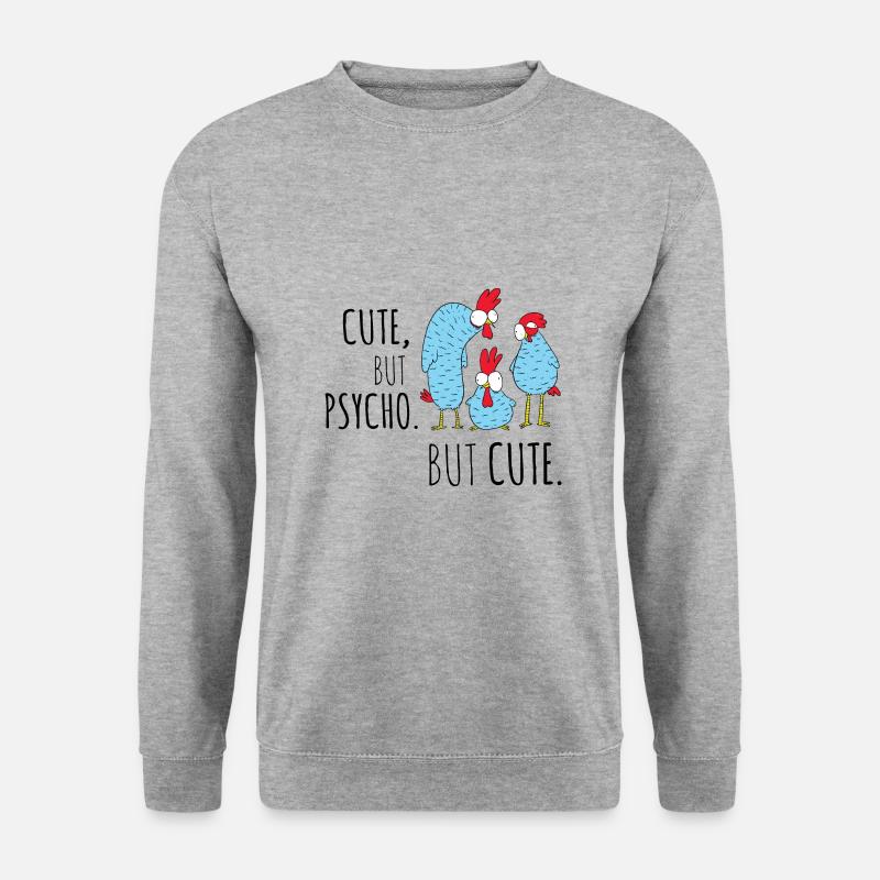 Huhn Hühner Lustiger Spruch - Unisex Pullover - Weißgrau meliert