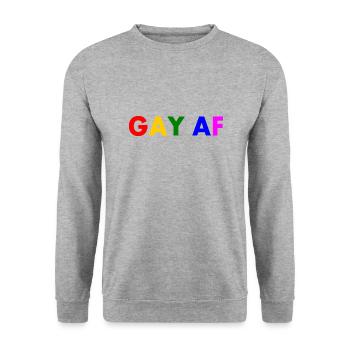 Gay af - Unisex Sweatshirt - salt & pepper - Front - Alina (178cm) & Michal (187cm)
