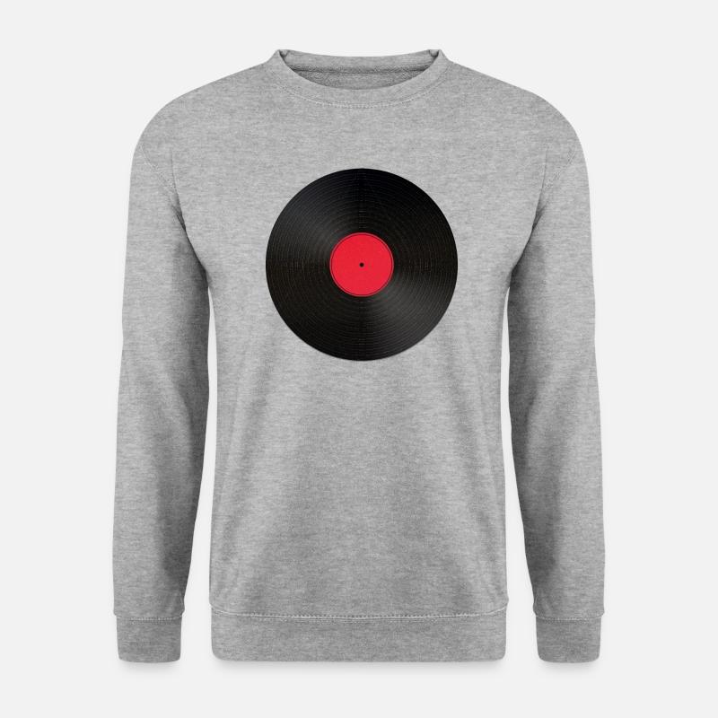 Schallplatte - Unisex Pullover - Weißgrau meliert