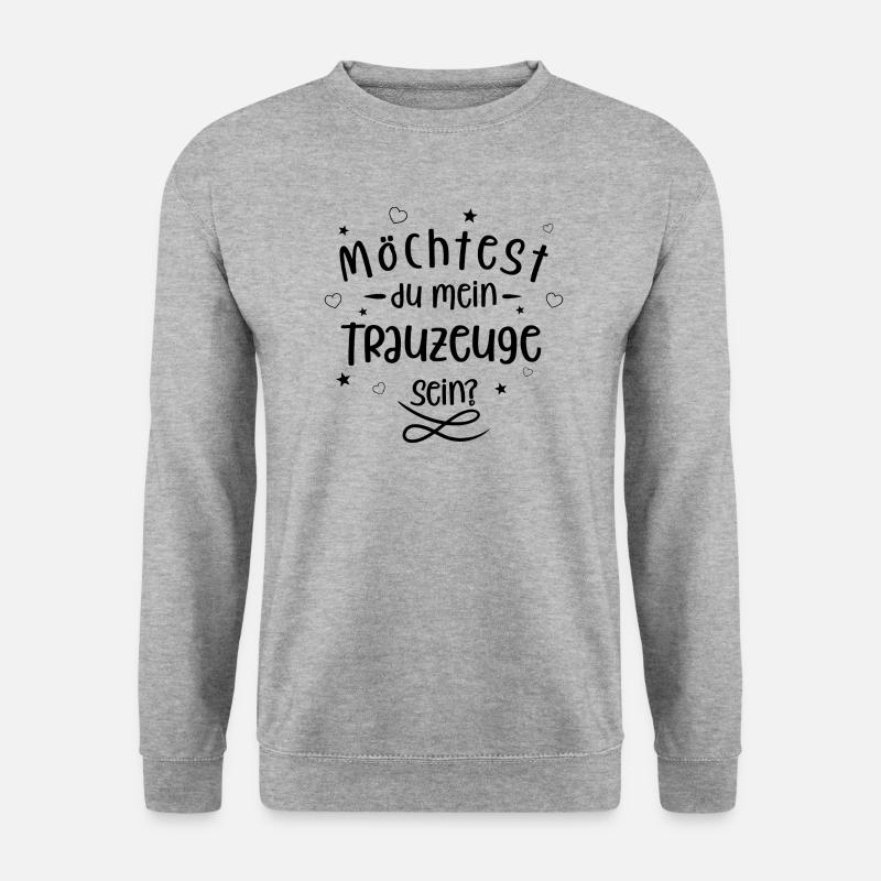 Möchtest du mein Trauzeuge sein? (schwarz) - Unisex Pullover - Weißgrau meliert