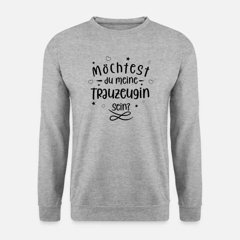 Möchtest du meine Trauzeugin sein? (schwarz) - Unisex Pullover - Weißgrau meliert
