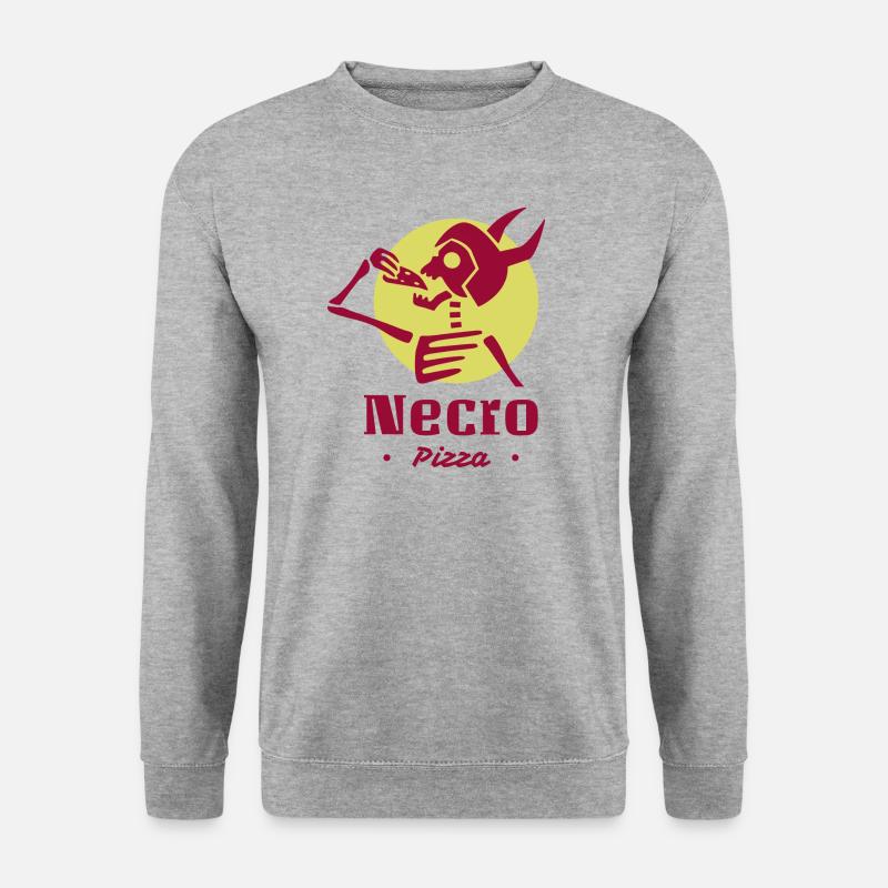 Necro Pizza - Unisex Pullover - Weißgrau meliert