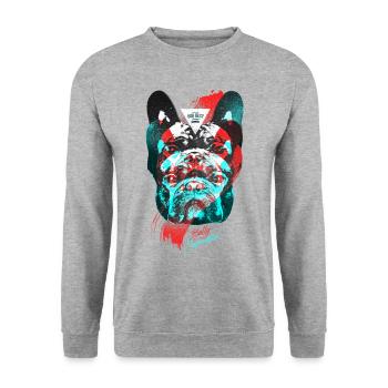Bully Superstar - Unisex Pullover - Weißgrau meliert - Vorne - Alina (178cm) & Michal (187cm)
