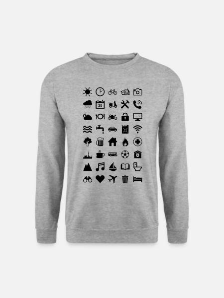 Travel Icons - Unisex Pullover - Weißgrau meliert