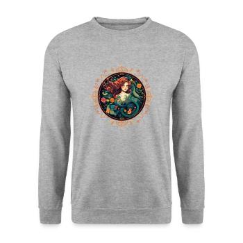 Mermaid Colorful - Unisex Sweatshirt - salt & pepper - Front - Alina (178cm) & Michal (187cm)