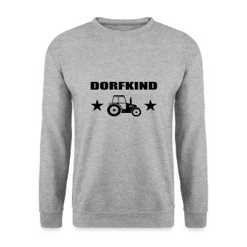 Dorfkind - Unisex Pullover - Weißgrau meliert - Vorne - Alina (178cm) & Michal (187cm)