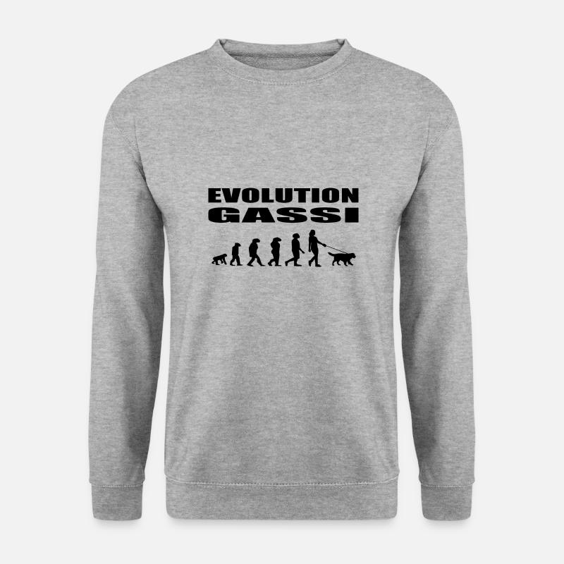 Hund - Unisex Pullover - Weißgrau meliert