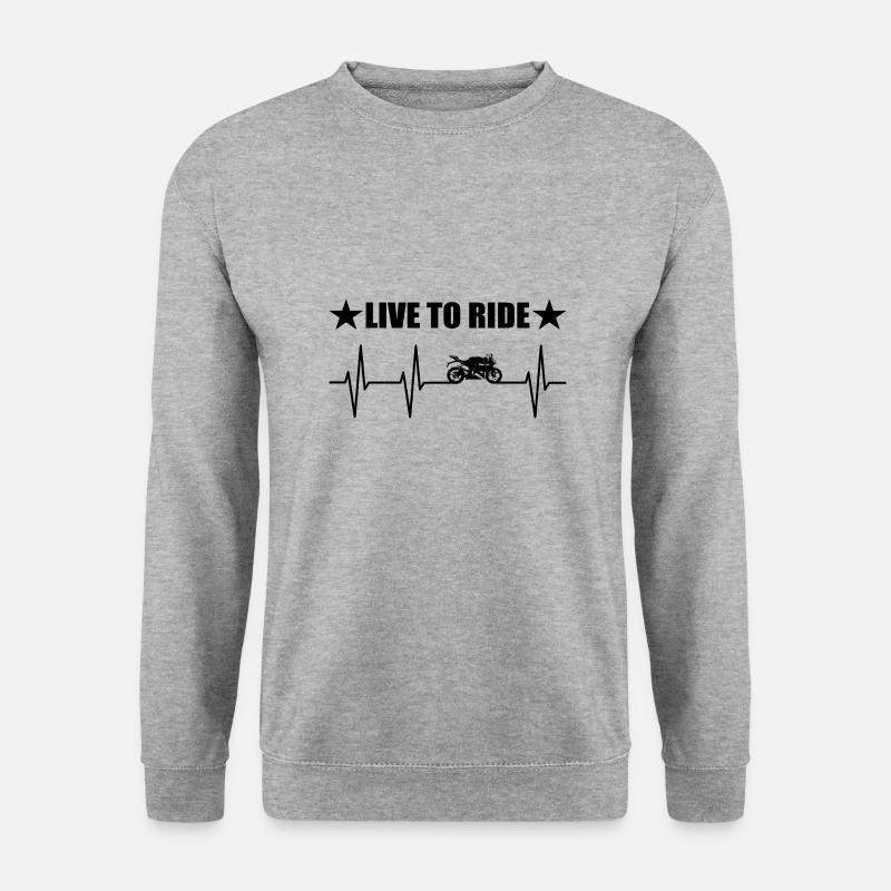Motorrad - Unisex Pullover - Weißgrau meliert