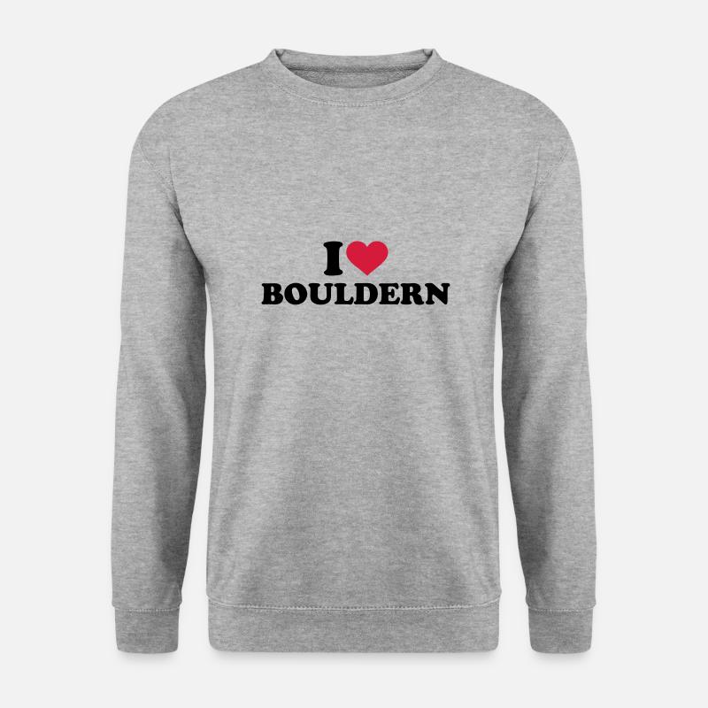 Bouldern - Unisex Pullover - Weißgrau meliert