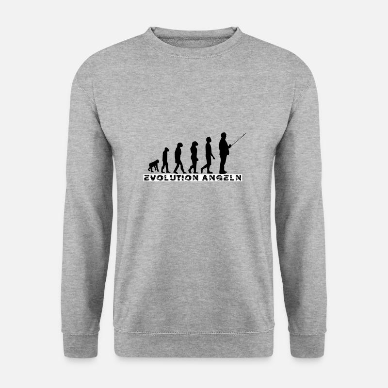 Angeln - Unisex Pullover - Weißgrau meliert