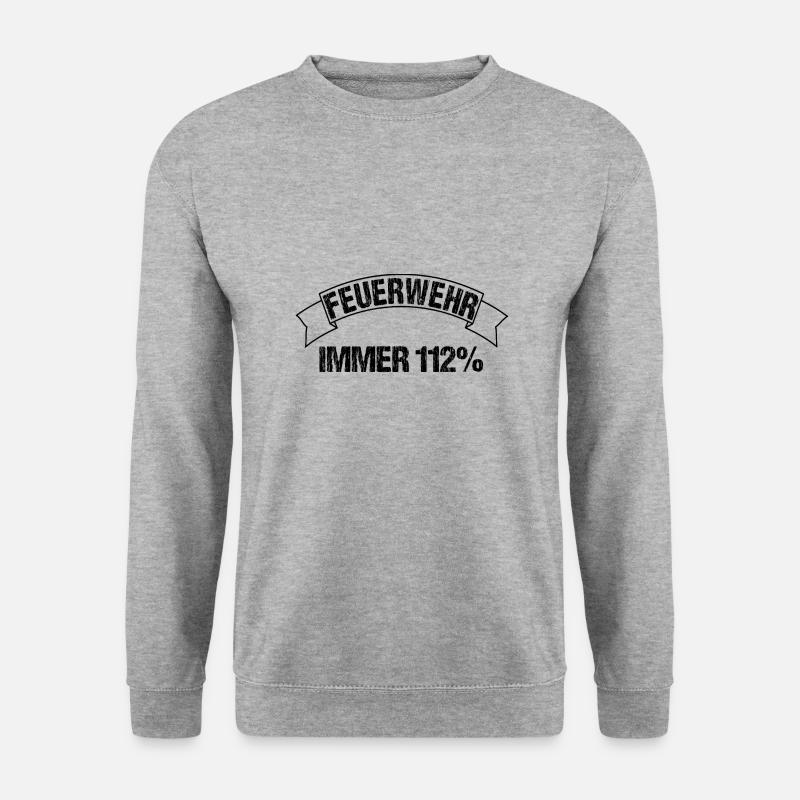 Feuerwehr - Unisex Pullover - Weißgrau meliert