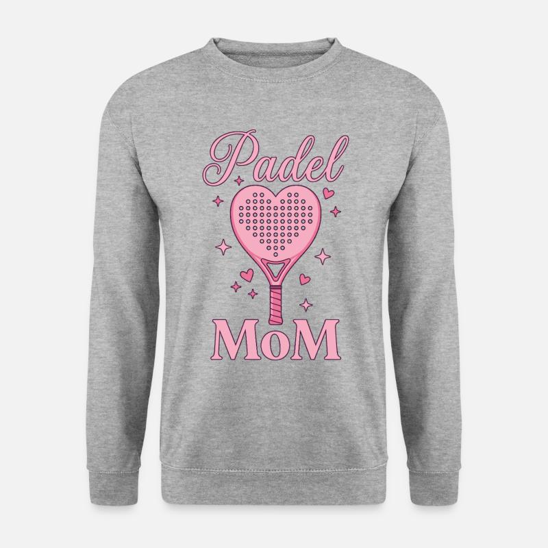 Padel Mom Herzpaddel - Unisex Pullover - Weißgrau meliert