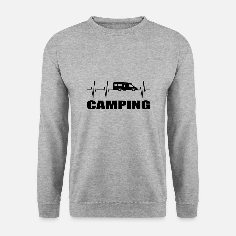 camping - Unisex Pullover - Weißgrau meliert