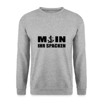 Moin - Unisex Pullover - Weißgrau meliert - Vorne - Alina (178cm) & Michal (187cm)