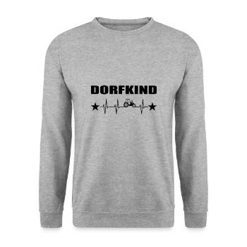 Dorfkind - Unisex Pullover - Weißgrau meliert - Vorne - Alina (178cm) & Michal (187cm)