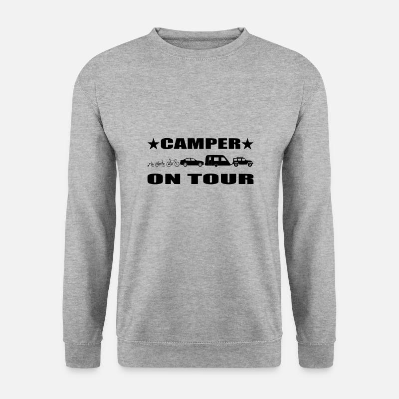 Camping - Unisex Pullover - Weißgrau meliert