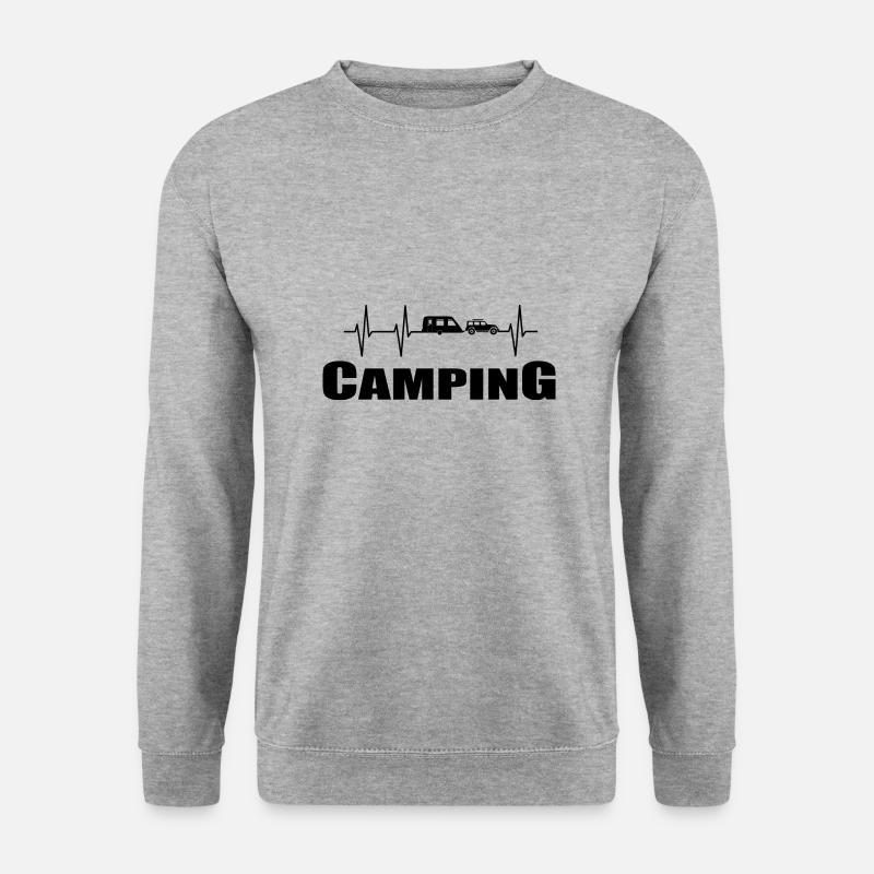 Camping - Unisex Pullover - Weißgrau meliert