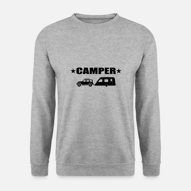 Camping - Unisex Pullover - Weißgrau meliert