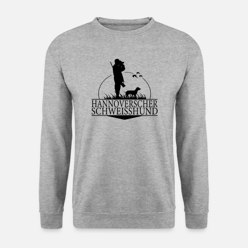 HANNOVERSCHER SCHWEISSHUND Jagdhunde Jagd Wilsigns - Unisex Pullover - Weißgrau meliert