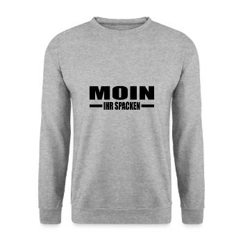 Moin - Unisex Pullover - Weißgrau meliert - Vorne - Alina (178cm) & Michal (187cm)